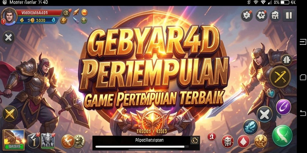 Screenshot utama GEBYAR4D menampilkan aksi pertempuran yang intens.
