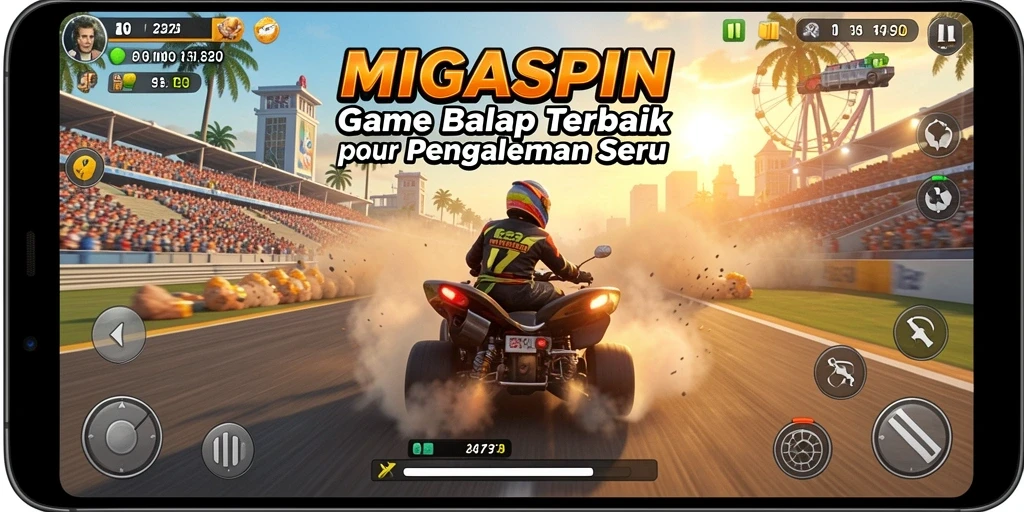 Tampilan seru gameplay balap di MIGASPIN.