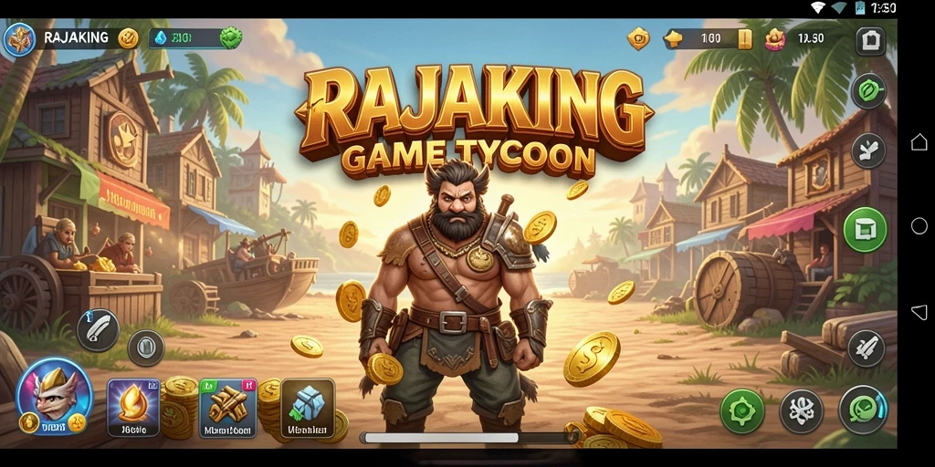 Gameplay seru RAJAKING yang menggambarkan manajemen perusahaan.