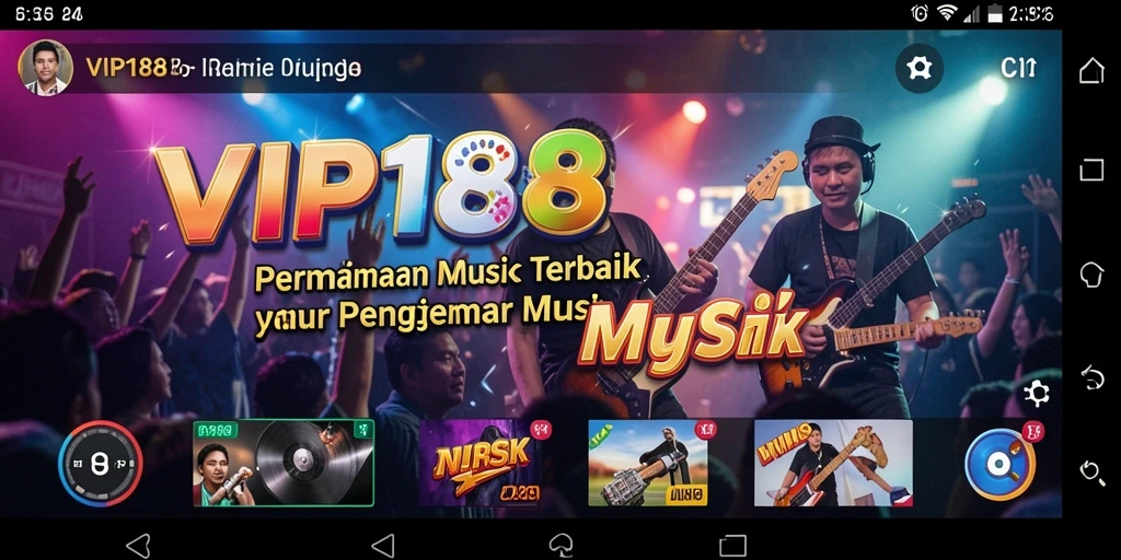 Tampilan gameplay VIP188 yang menarik dengan alunan musik seru.